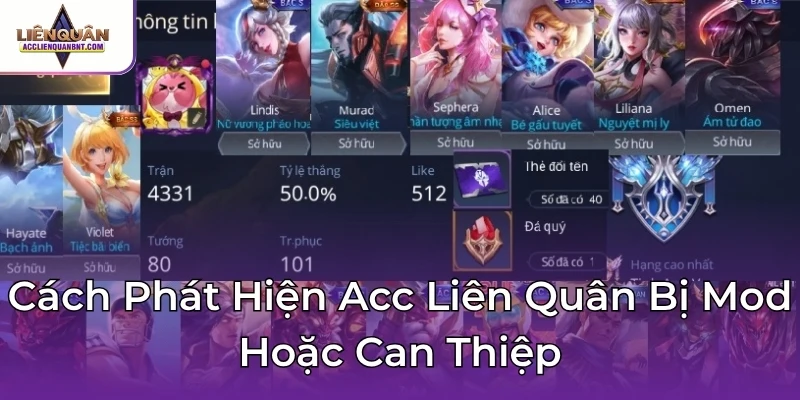 Cách Phát Hiện Acc Liên Quân Bị Mod Hoặc Can Thiệp