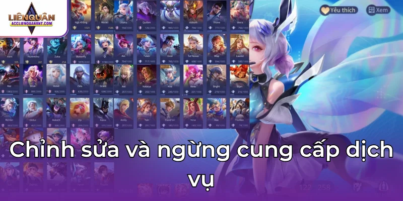 Chỉnh sửa cũng như không cung cấp dịch vụ