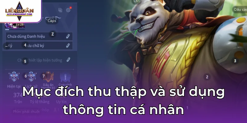 Mục đích dùng những thông tin cá nhân
