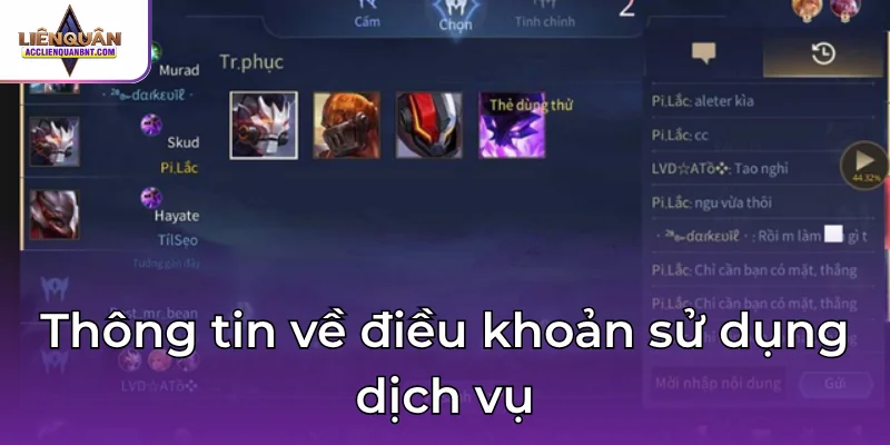 Thông tin quan trọng về điều khoản sử dụng dịch vụ